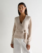 Women's Arabella Wrap Cashmere Cardigan Ecru White