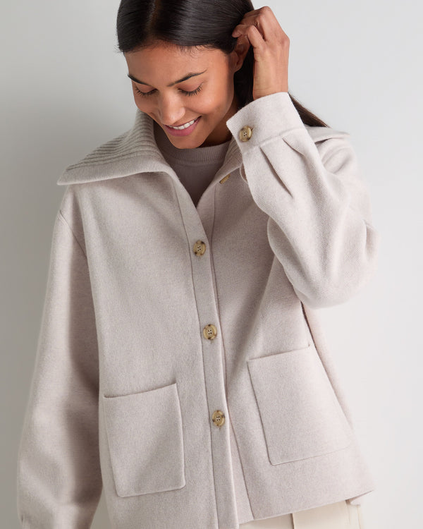 N.Peal Women's Milano Cashmere Overshirt Frost White