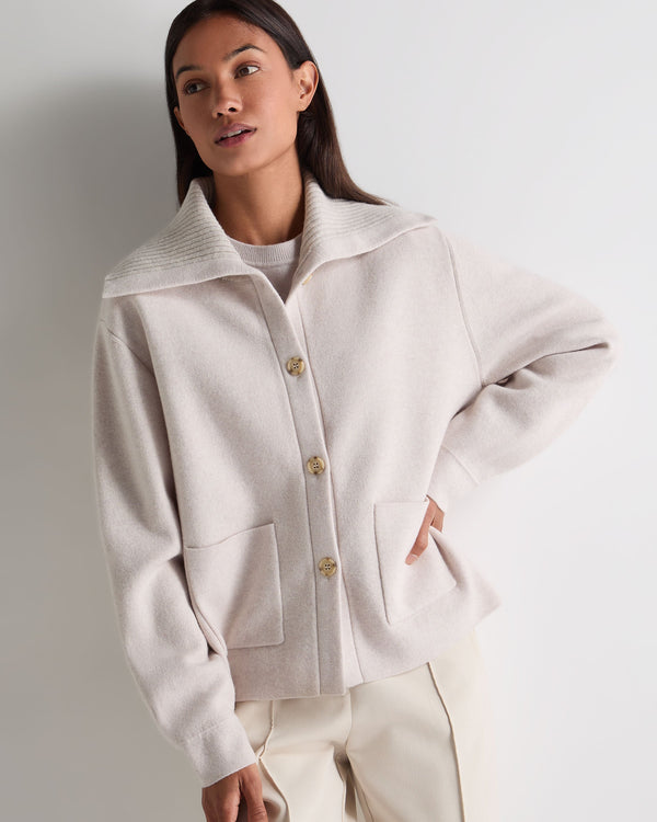N.Peal Women's Milano Cashmere Overshirt Frost White