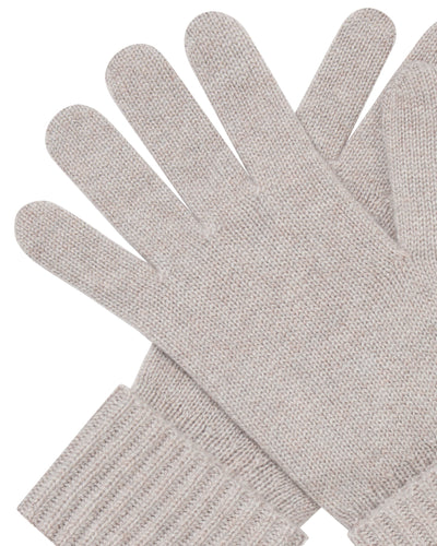 N.Peal Women's Ribbed Cashmere Gloves Oat Grey