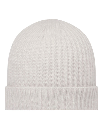 N.Peal Women's Ribbed Cashmere Hat With Lurex Frost White Sparkle