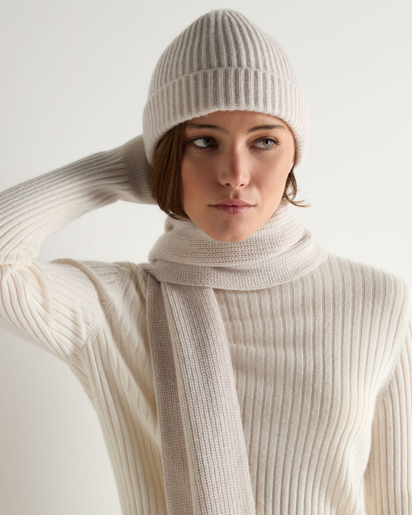 Women's Ribbed Cashmere Hat With Lurex 2