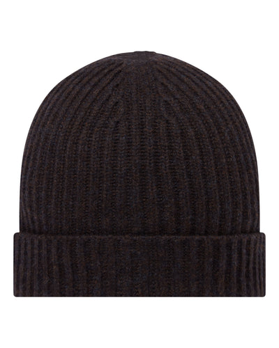 N.Peal Unisex Ribbed Cashmere Hat Cocoa Brown