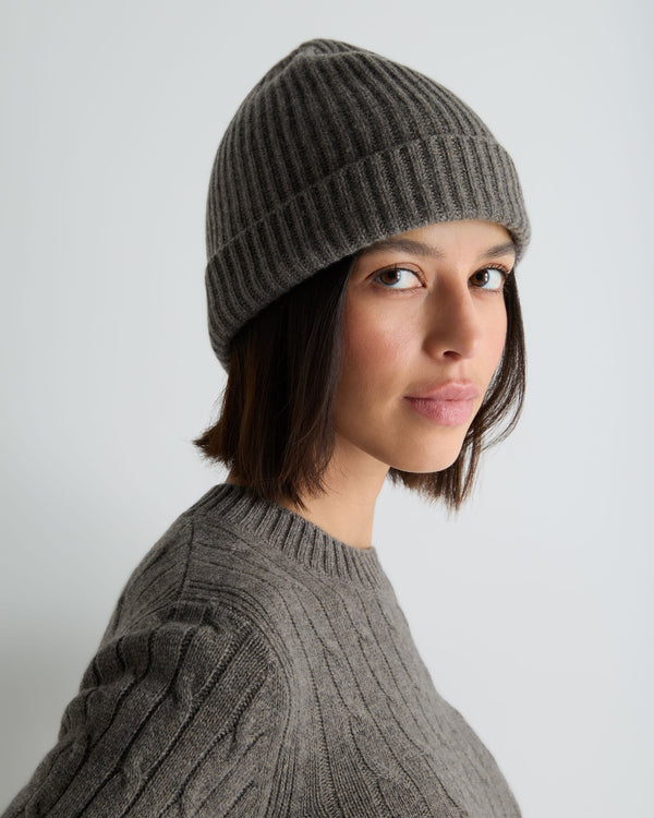Unisex Ribbed Cashmere Hat 4