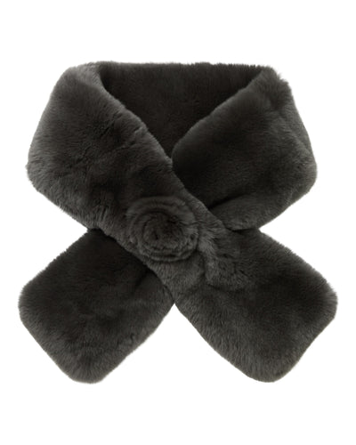 N.Peal Women's Fur Neck Warmer Grey Moss