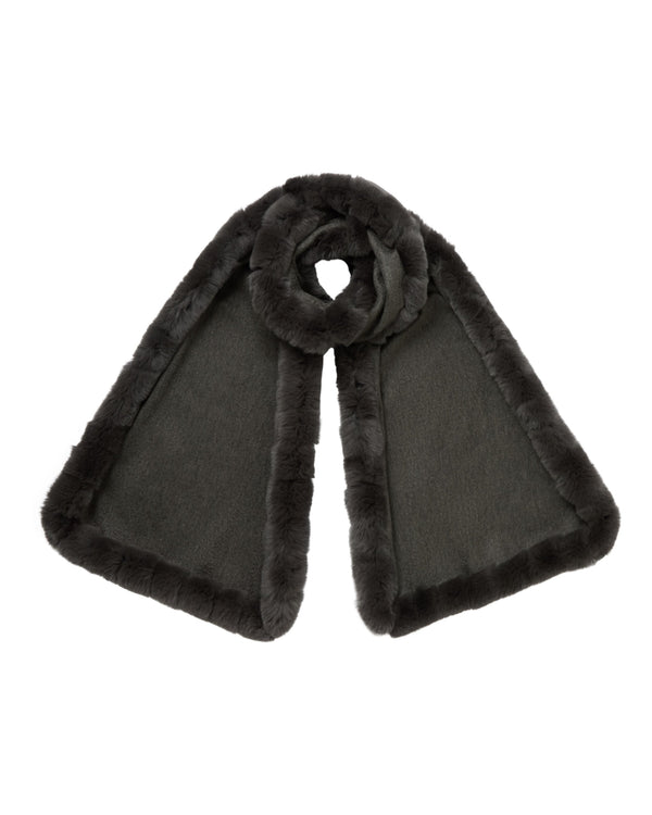 Women's Meribel Woven Fur Trim Scarf  1
