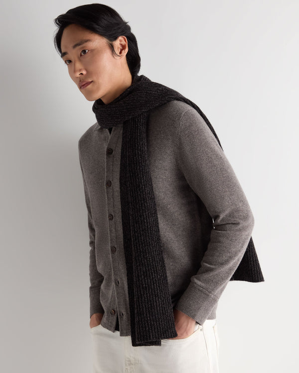 Unisex Short Ribbed Cashmere Scarf 3