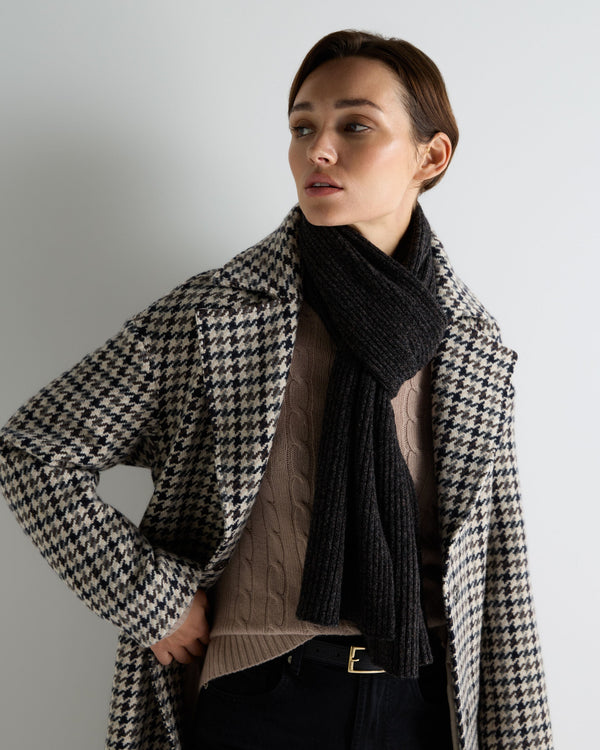 Unisex Short Ribbed Cashmere Scarf 2