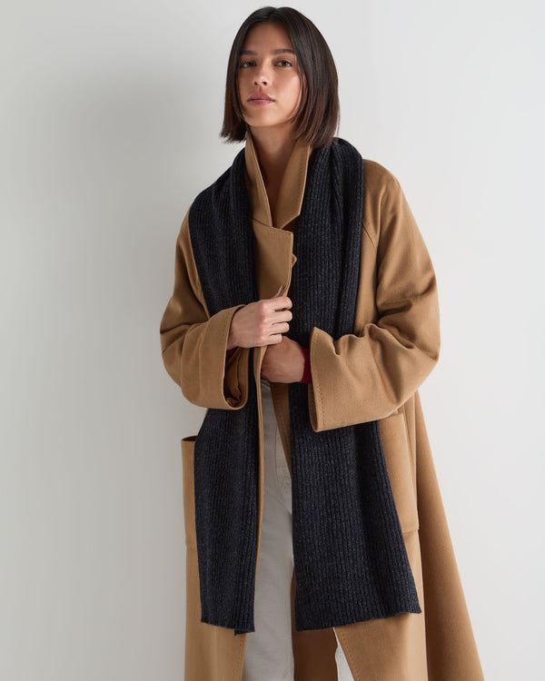 Unisex Short Ribbed Cashmere Scarf 4