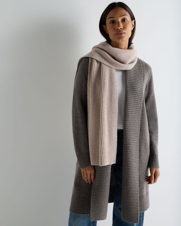 Unisex Short Ribbed Cashmere Scarf 2