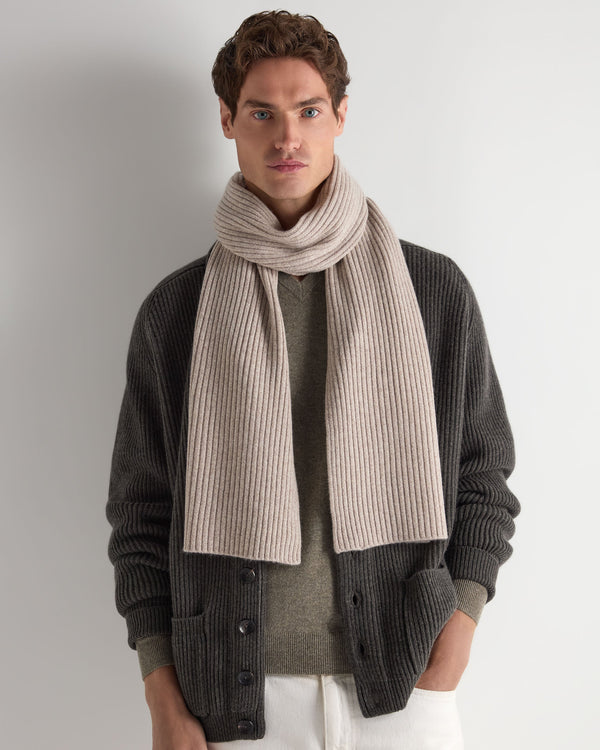 Unisex Short Ribbed Cashmere Scarf 5