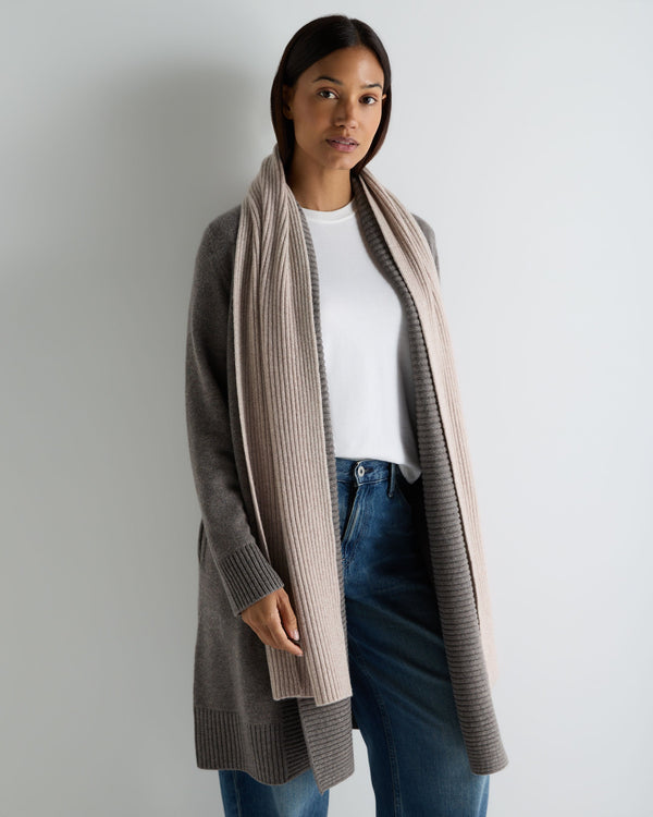 Unisex Short Ribbed Cashmere Scarf 4