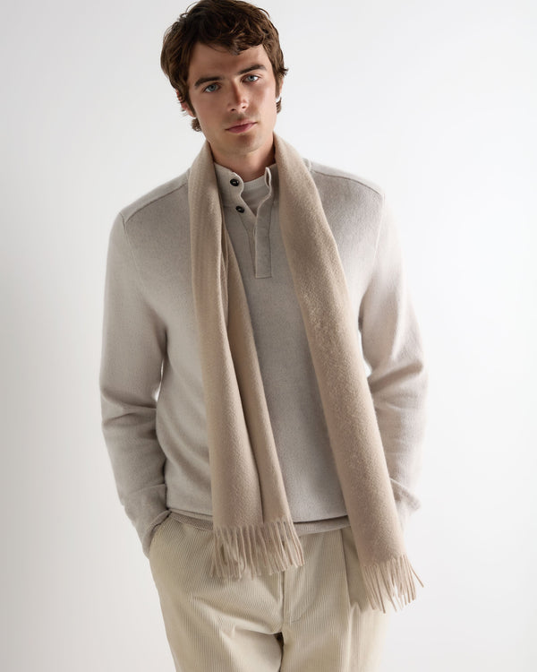 N.Peal Unisex Woven Cashmere Scarf Cashew Brown