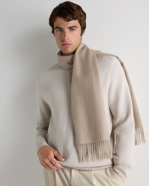 N.Peal Unisex Woven Cashmere Scarf Cashew Brown