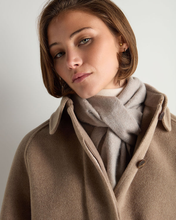N.Peal Unisex Woven Cashmere Scarf Oat Grey