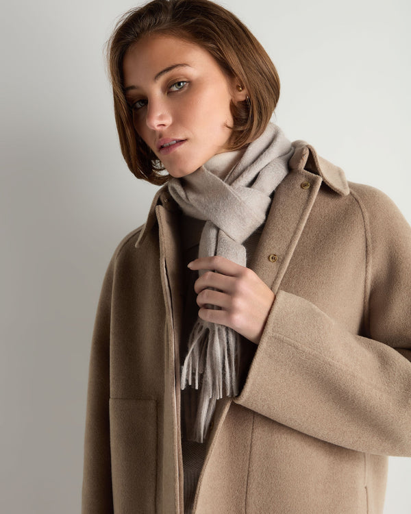 N.Peal Unisex Woven Cashmere Scarf Oat Grey