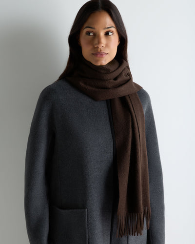 N.Peal Unisex Woven Cashmere Scarf Redwood