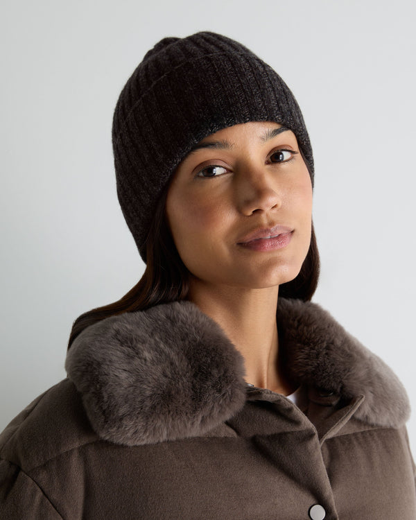 Unisex Chunky Ribbed Cashmere Hat 4