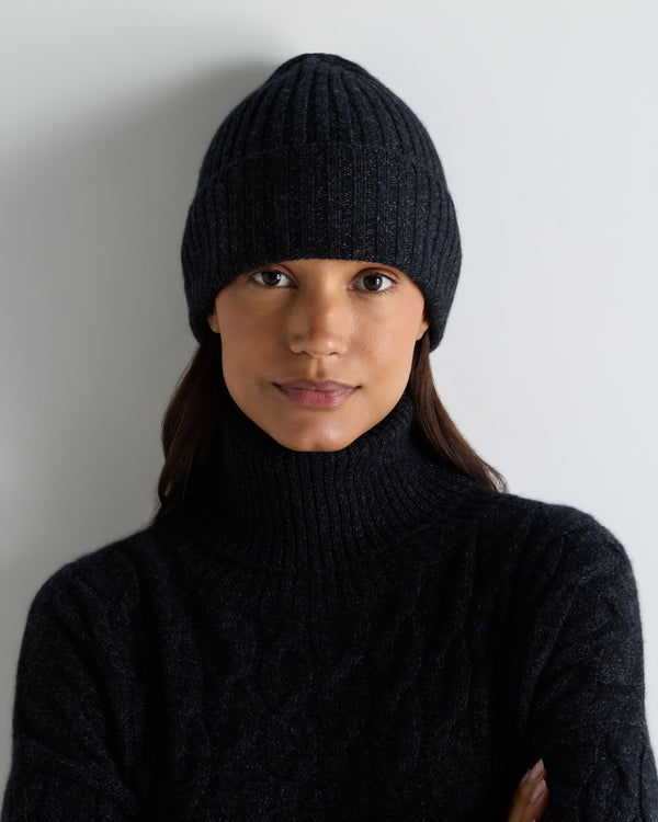 Unisex Chunky Ribbed Cashmere Hat 4