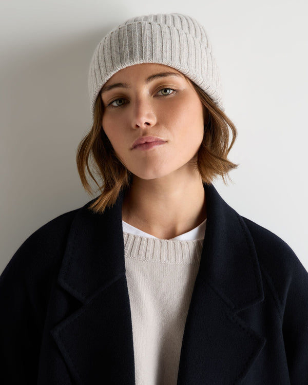 Unisex Chunky Ribbed Cashmere Hat 2
