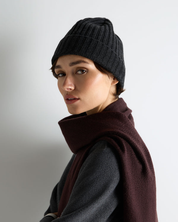 Unisex Chunky Ribbed Cashmere Hat 4