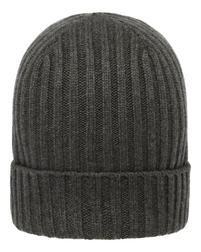 N.Peal Unisex Chunky Ribbed Cashmere Hat Grey Moss