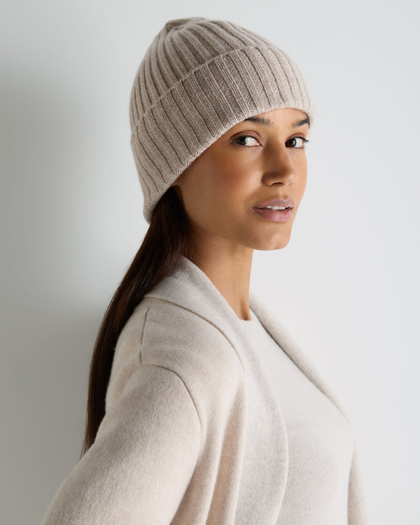 Unisex Chunky Ribbed Cashmere Hat 4