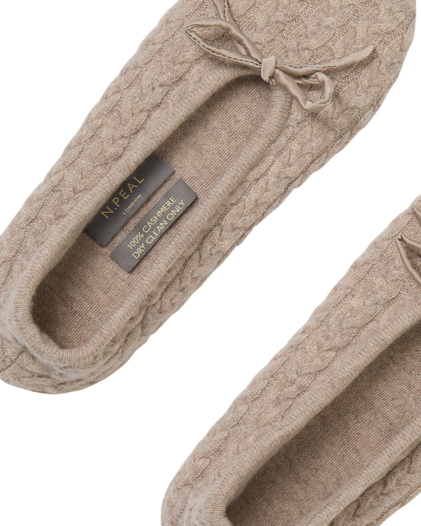 Women's Cable Cashmere Slippers 2