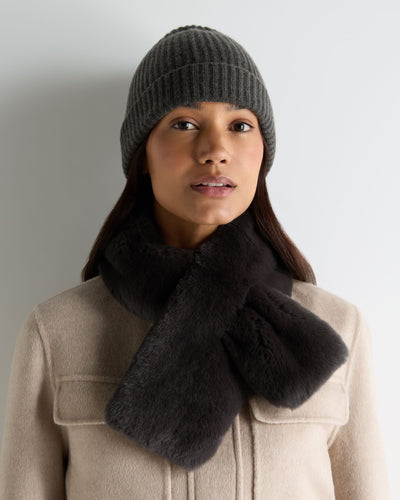 N.Peal Unisex Fur Neckwarmer Grey Moss