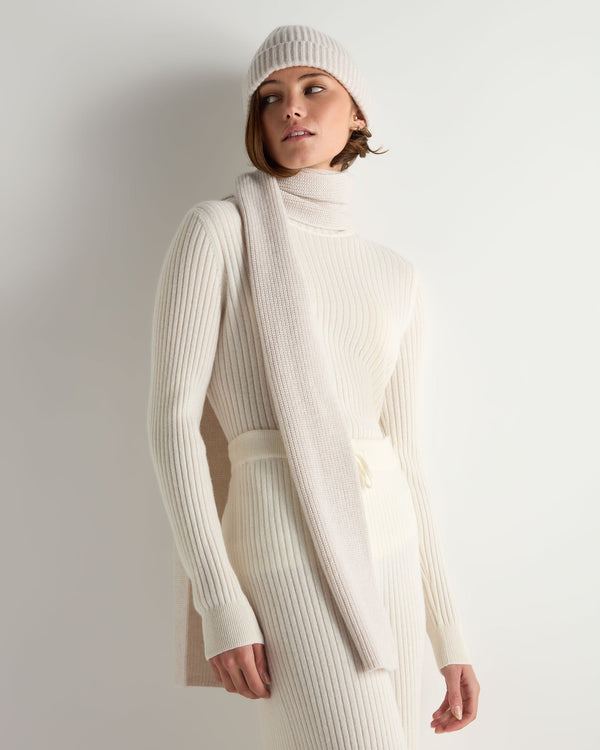 Women's Ribbed Cashmere Scarf With Lurex 3