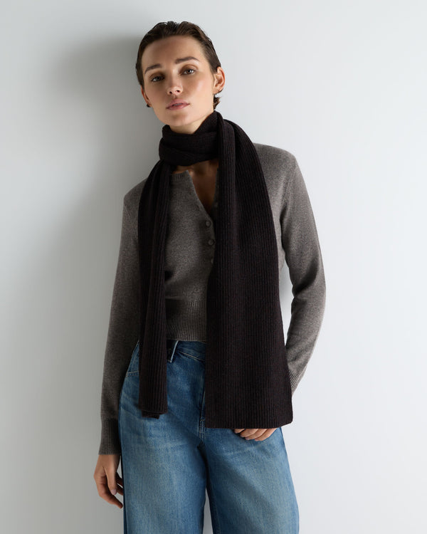 Unisex Ribbed Cashmere Scarf 2