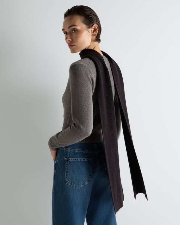 Unisex Ribbed Cashmere Scarf 4