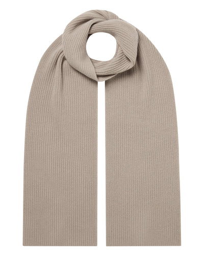N.Peal Unisex Ribbed Cashmere Scarf Cashew Brown