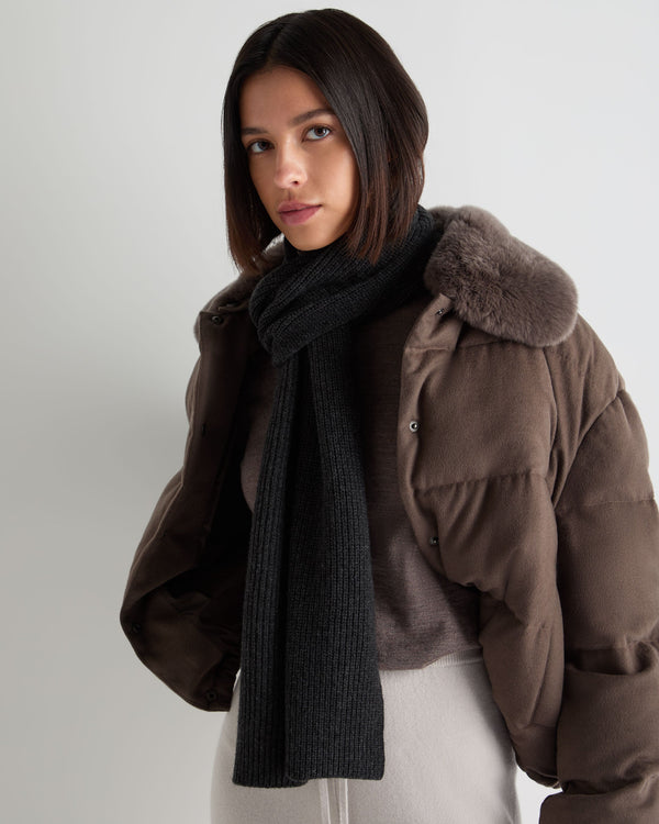 Unisex Ribbed Cashmere Scarf 4