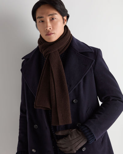 N.Peal Unisex Ribbed Cashmere Scarf Redwood