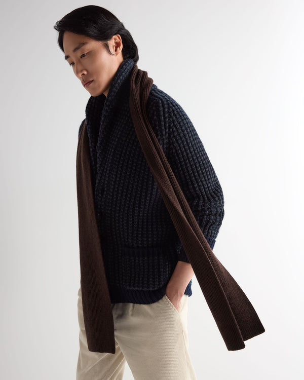 Unisex Ribbed Cashmere Scarf 4