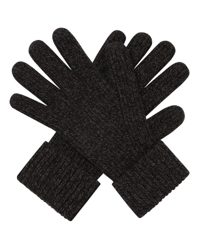N.Peal Men's Ribbed Cashmere Gloves Bark Brown Melange