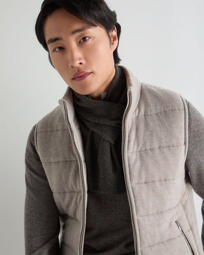 N.Peal Men's Two Tone Small Cashmere Scarf Grey Moss
