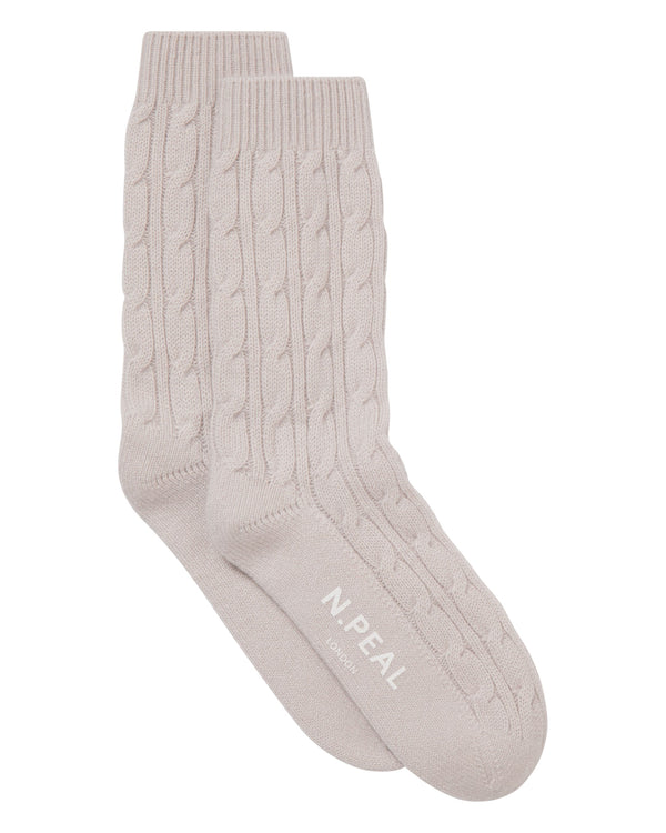 Women's Cable Cashmere House Socks 1