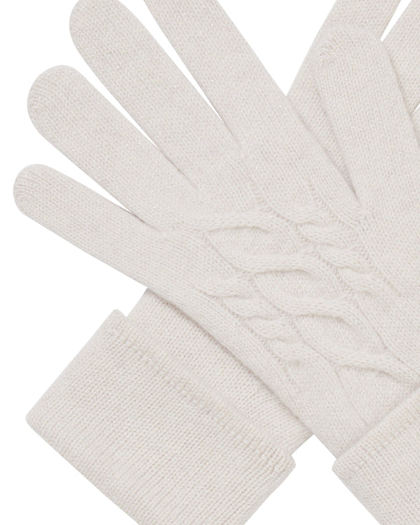 Women's Cable Cashmere Gloves With Lurex 2