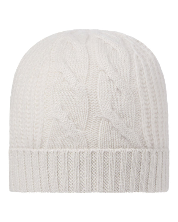 Women's Cable Rib Cashmere Hat With Lurex 1