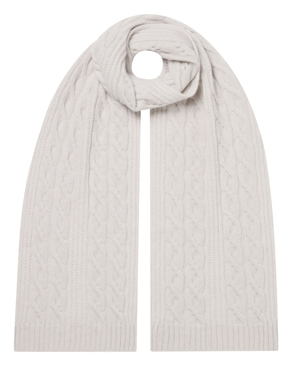 Women's Cable Rib Cashmere Scarf With Lurex 1