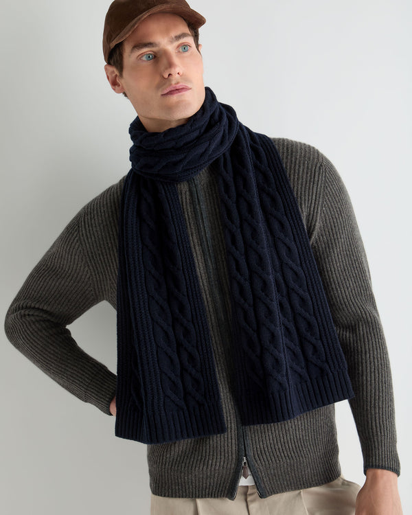 Unisex Cable Rib Cashmere Scarf 3