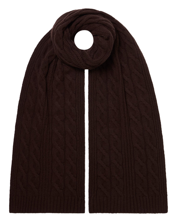 Unisex Cable Rib Cashmere Scarf 1