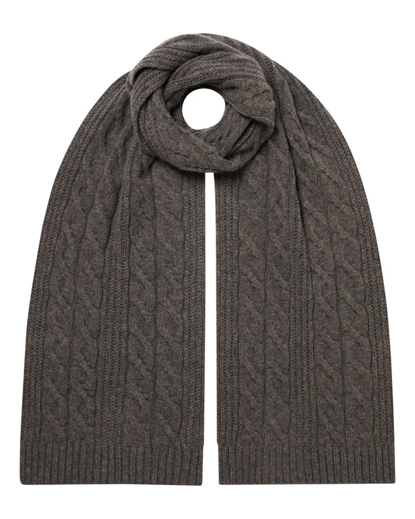 Unisex Cable Rib Cashmere Scarf 1