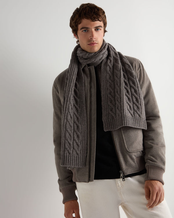 Unisex Cable Rib Cashmere Scarf 3