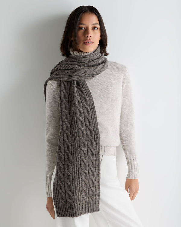 Unisex Cable Rib Cashmere Scarf 2