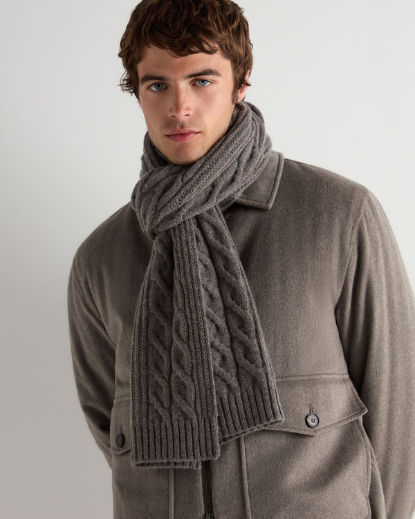 Unisex Cable Rib Cashmere Scarf 5