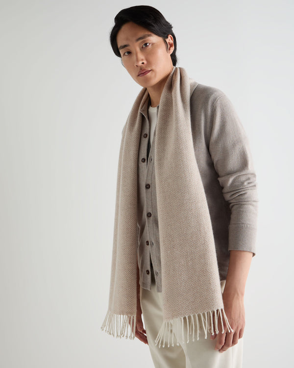 Unisex Herringbone Woven Cashmere Scarf 5