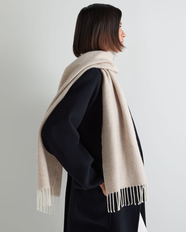Unisex Herringbone Woven Cashmere Scarf 4